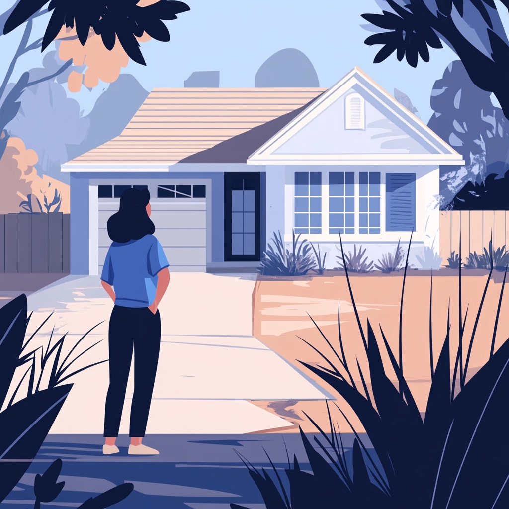 Person looking at inherited house